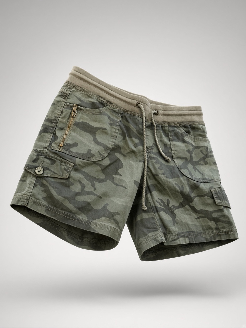 Unionbay Cargo Drawstring Shorts - Olive Camo